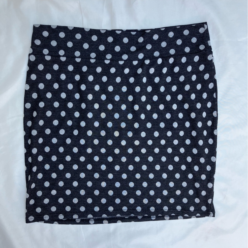 Forever 21 Polka Dot Grey Blue Skirt Size 2x